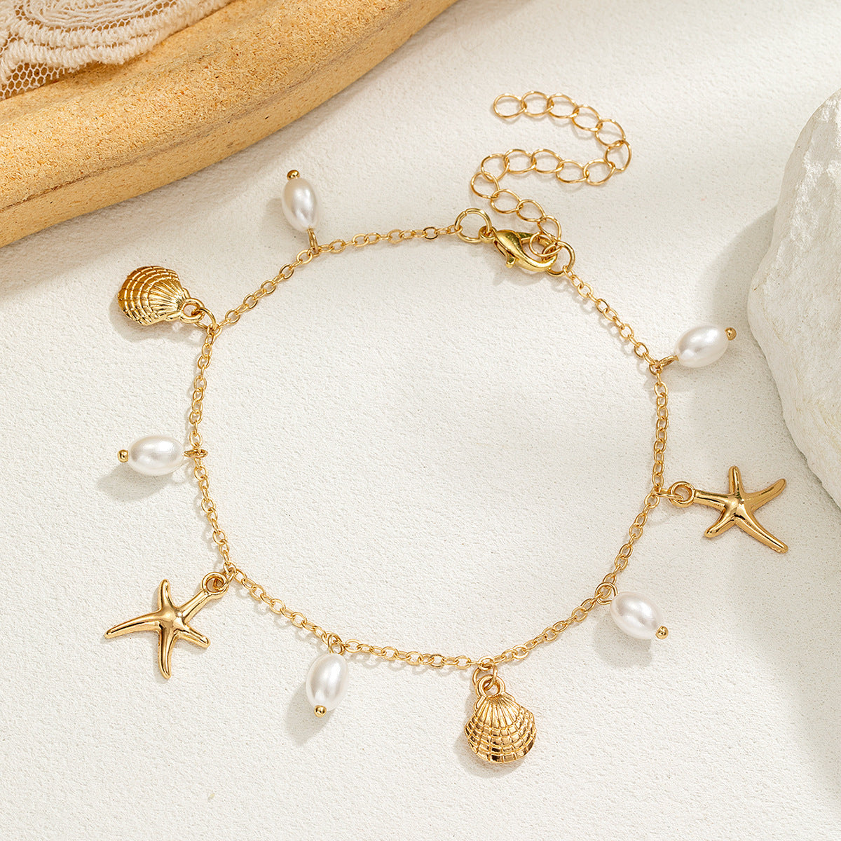 Alliage réglable Pendentif Starfish Anklet pour les femmes