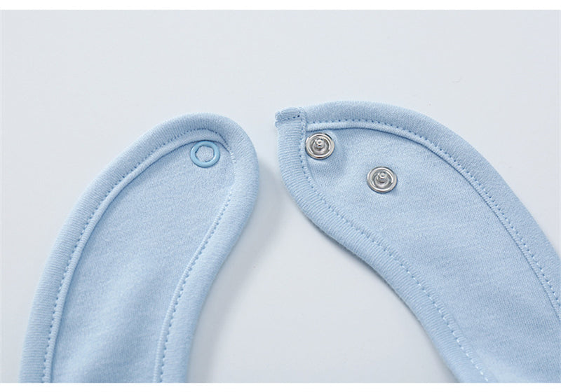 Bébé Produits Coton Bib de couleur solide avec boucle cachée Serviette Salive Multi-couleur En option