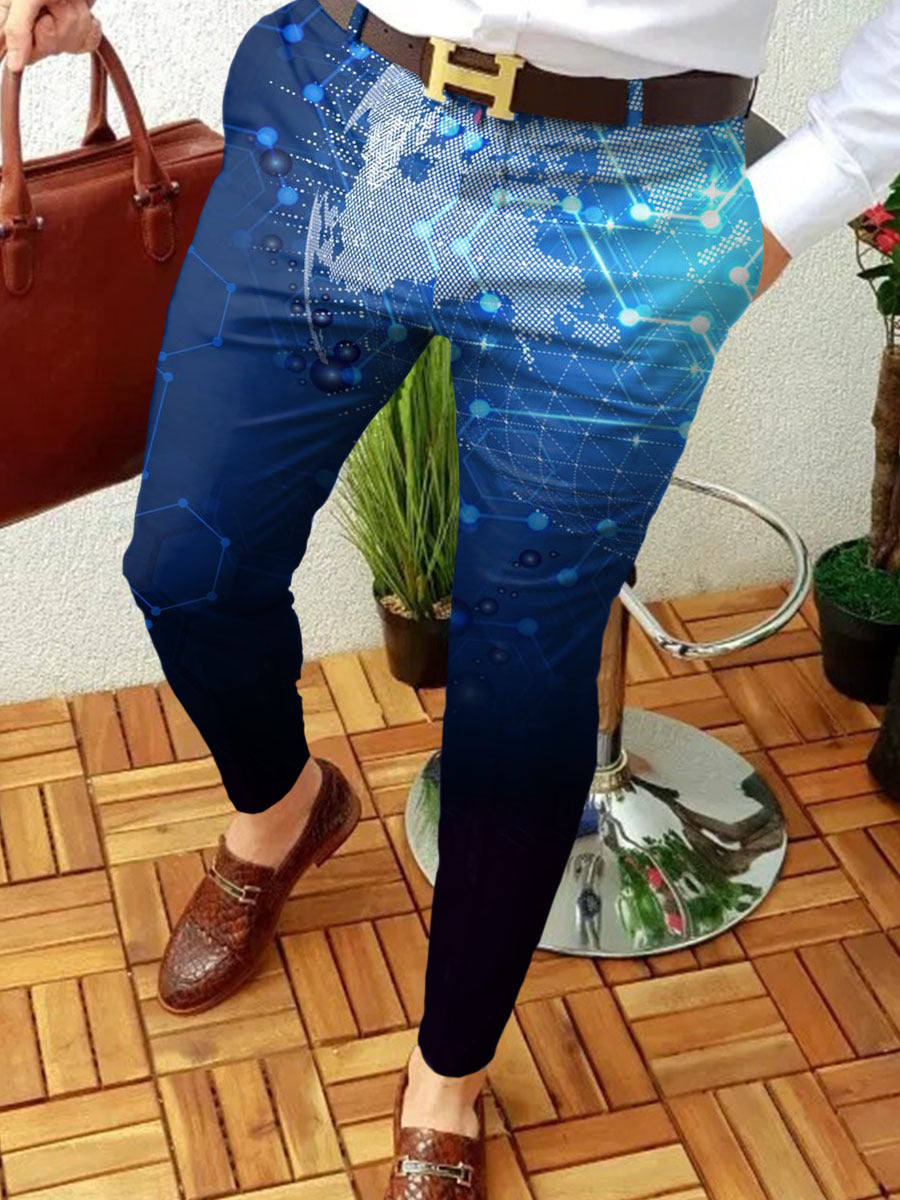 Casual Abstract Contraste Pantalons micro-stretch