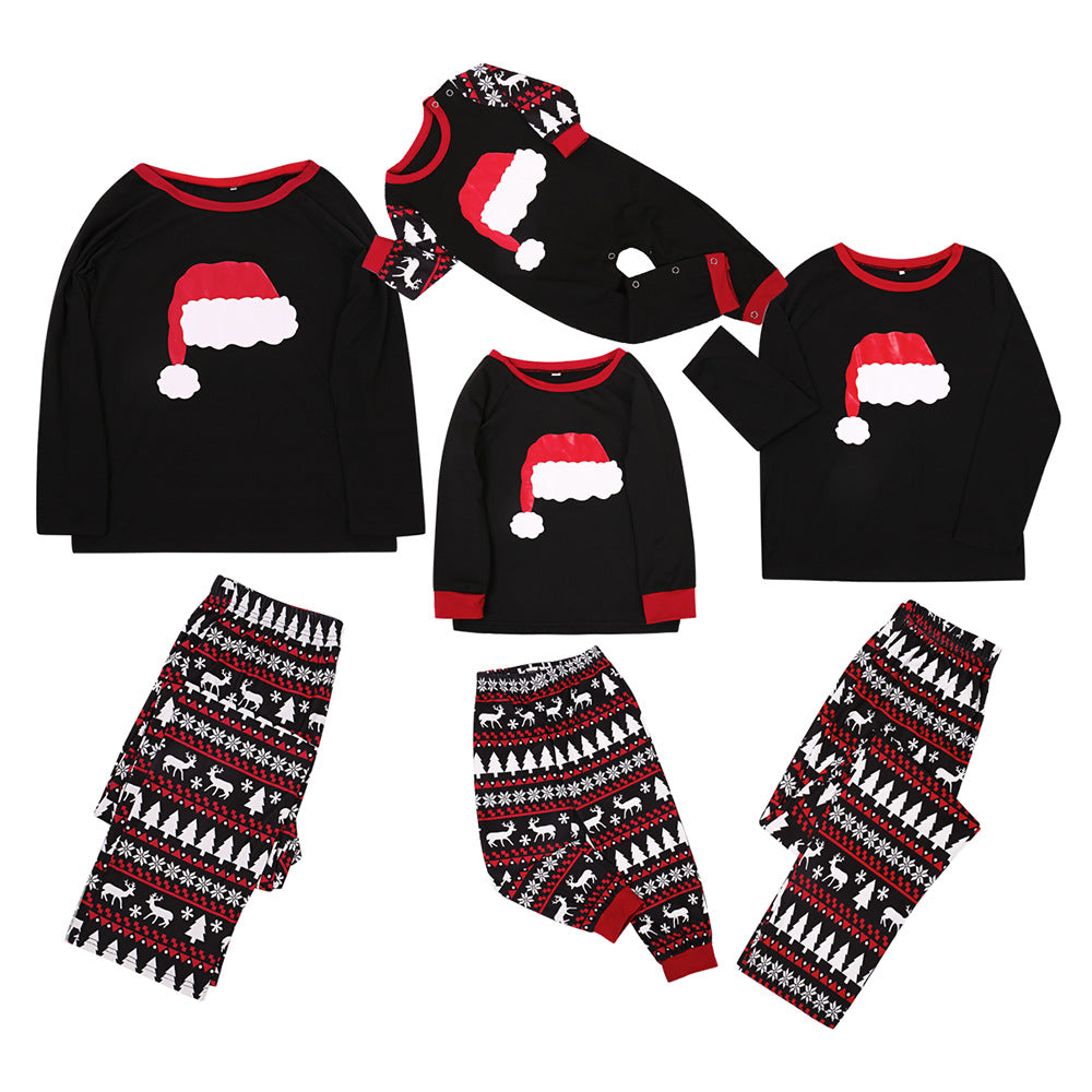 Chapeau de Noël imprimé costume de Noël maison porter pyjama parent-enfant