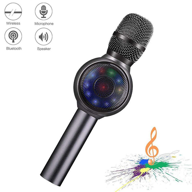 Chantez-le avec des lumières colorées National K chanson sans fil Bluetooth microphone
