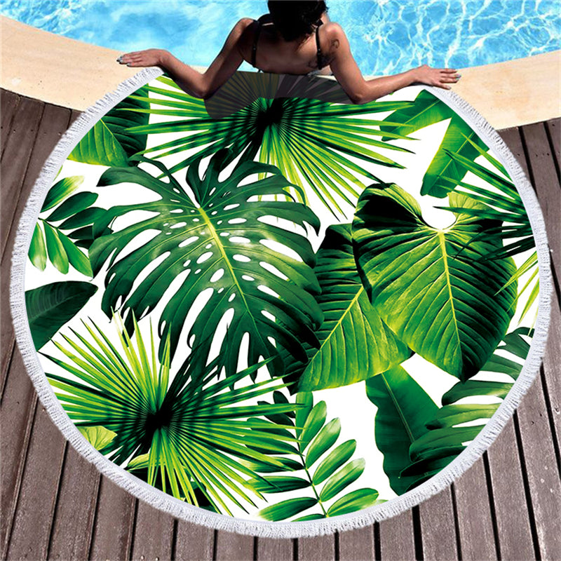 Serviette de plage imprimée ronde