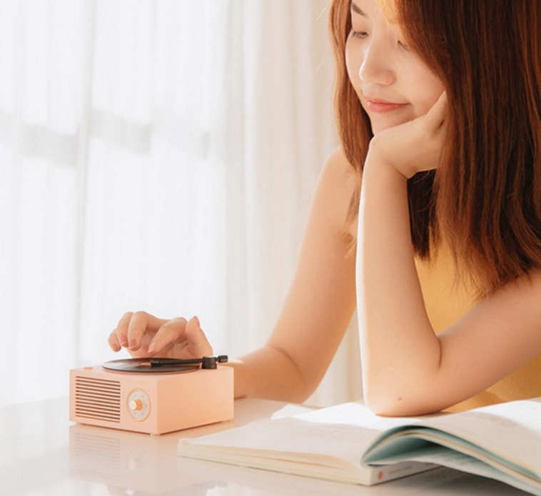 Rétro haut-parleur Bluetooth sans fil vinyle