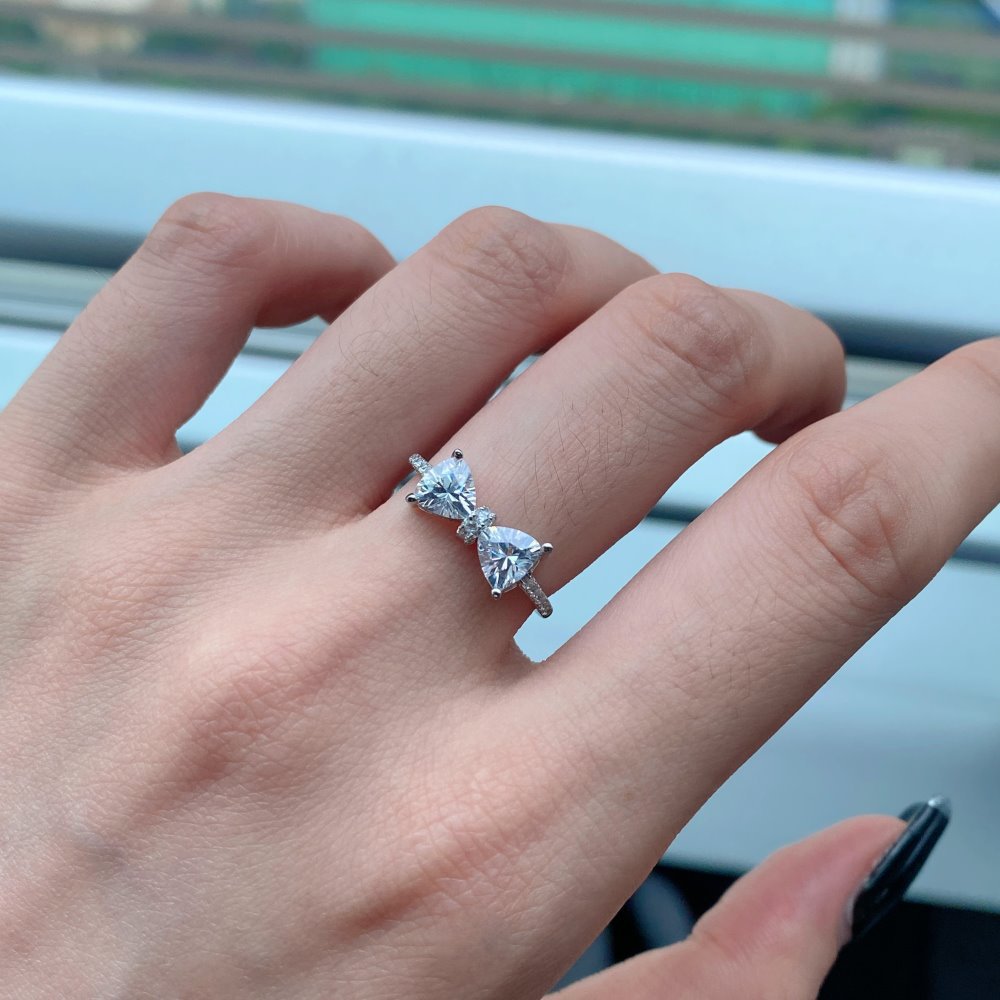 S925 Anneau femme en argent sterling Bow