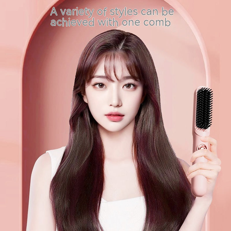 L'anion de peigne droit sans fil ne fait pas de mal aux cheveux Portable Curler et lisseur double