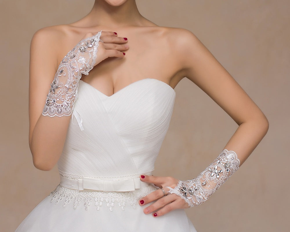 Gants de robe de mariée mère