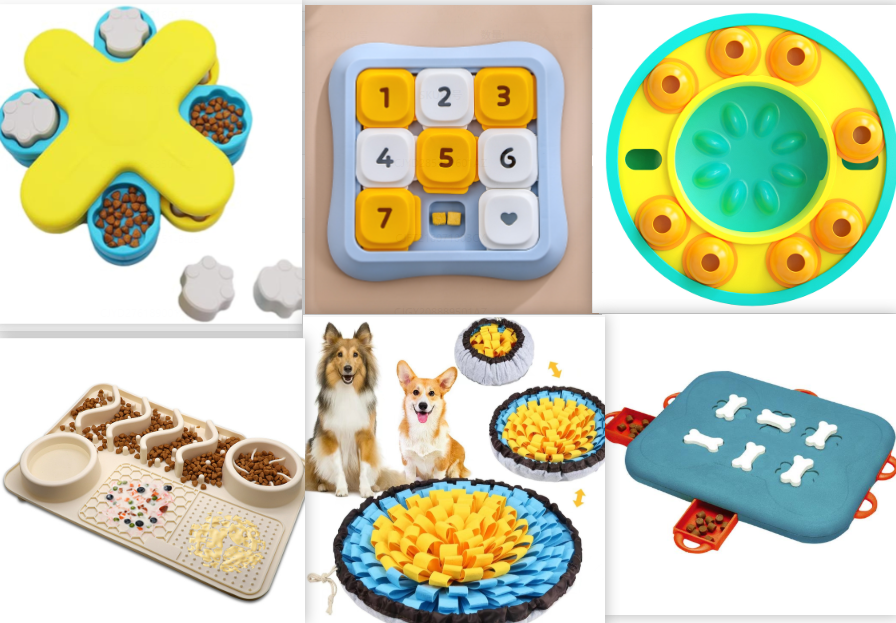 Chien Slow Feeder Bowl Companion Intelligence-Boosting Puzzle Toy