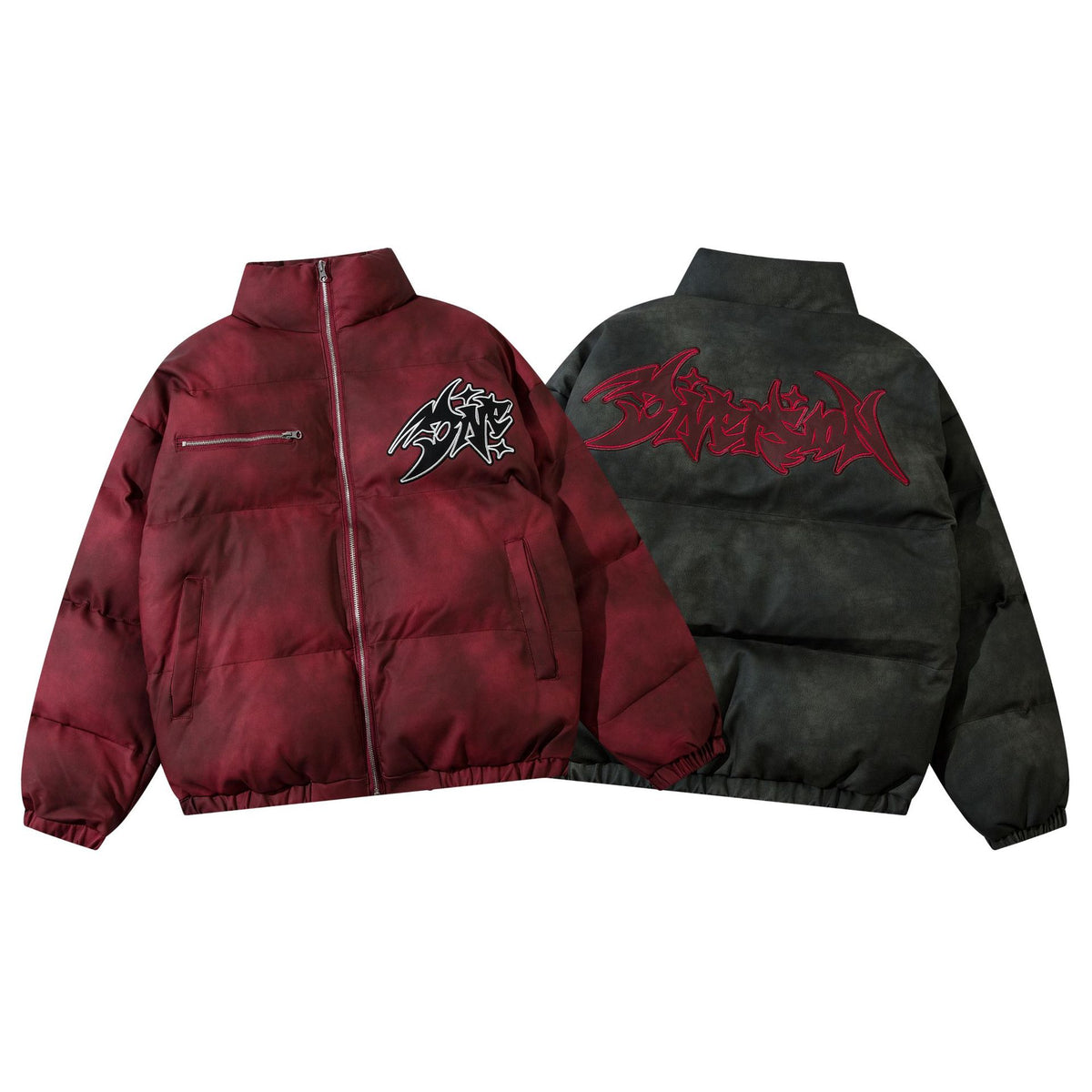 Manteau à pain en coton à la main épaissé d'hiver, teint à la cravate