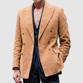 Veste de costume à manches courtes à deux bras pour hommes style britannique