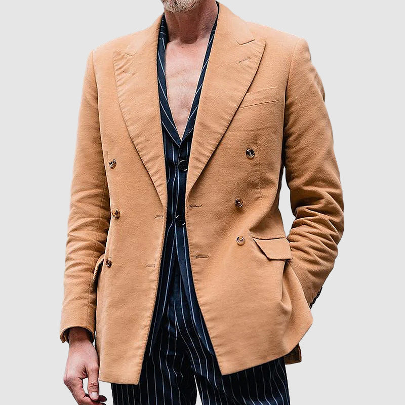 Veste de costume à manches courtes à deux bras pour hommes style britannique