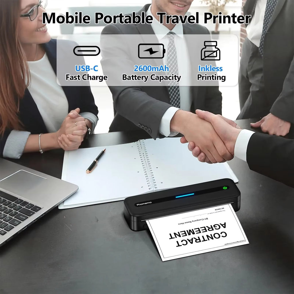 M835 Thermique A4 Mini Bureau Imprimante Bluetooth sans encre portable