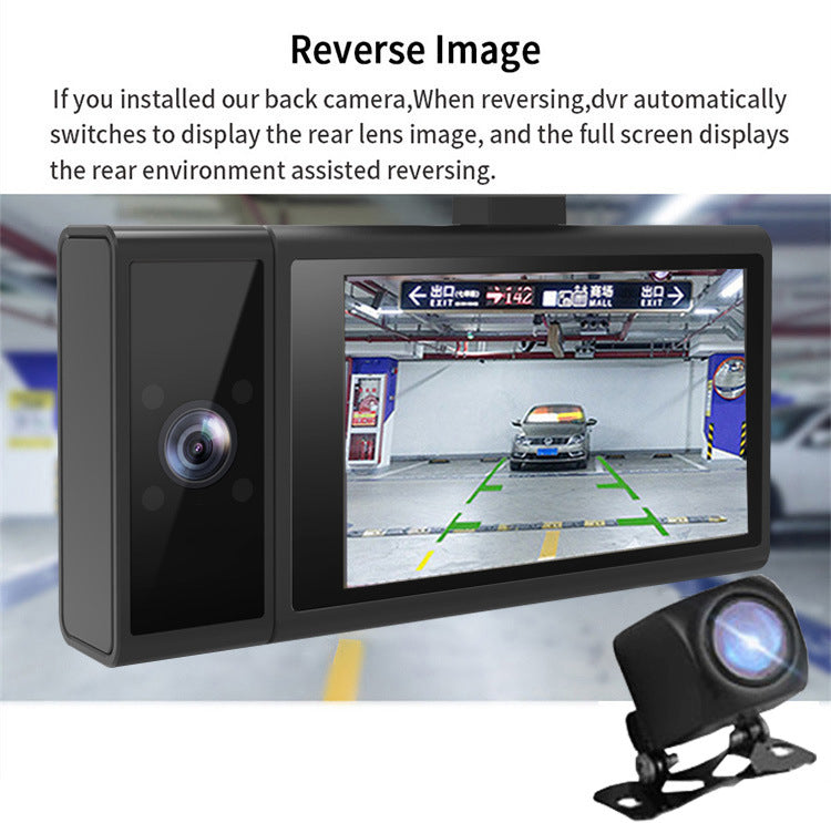 WIFI Driving Recorder Trois Lens Mobile Phone APP Interconnexion Night Vision Large Large Wide