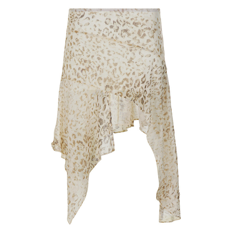 Summer Lazy-style Sexy Leopard-print Jupe