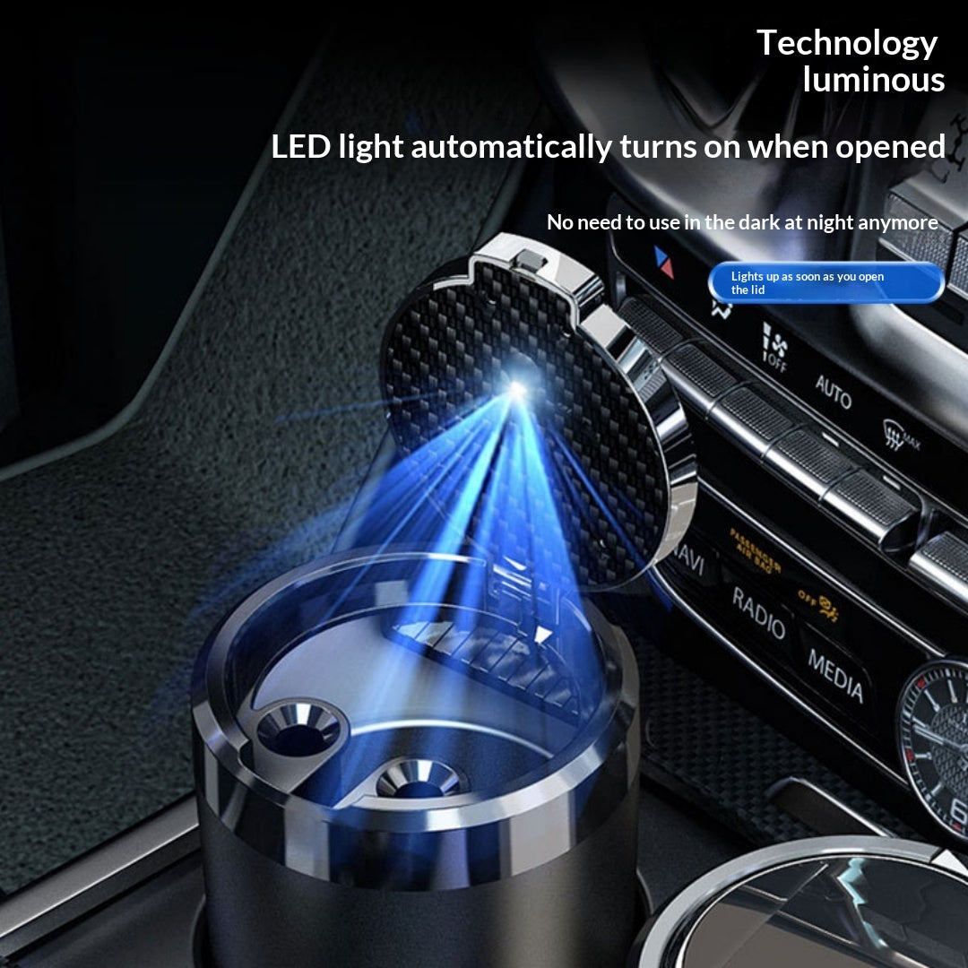 Cendrier de voiture, Linge de céramique, Incendie, Couvercle auto-ouvert, LED, amovible