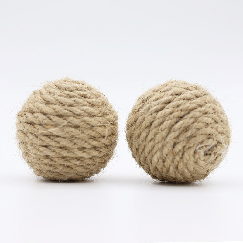 Balle de corde de chanvre animal 45 Cm de couleur naturelle tissée
