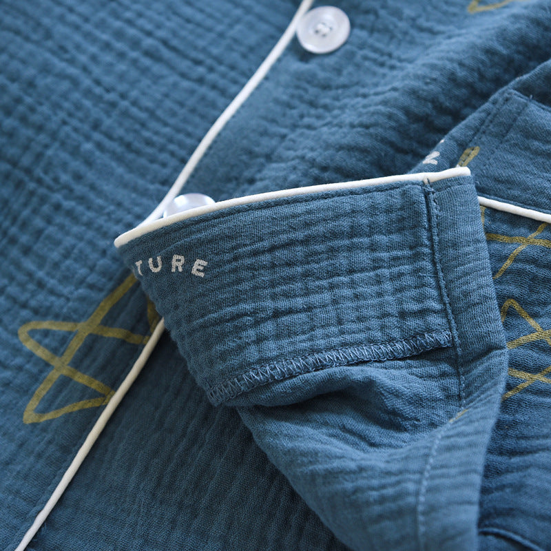 Crêpe de coton pour hommes Double couche Gauze Pajamas