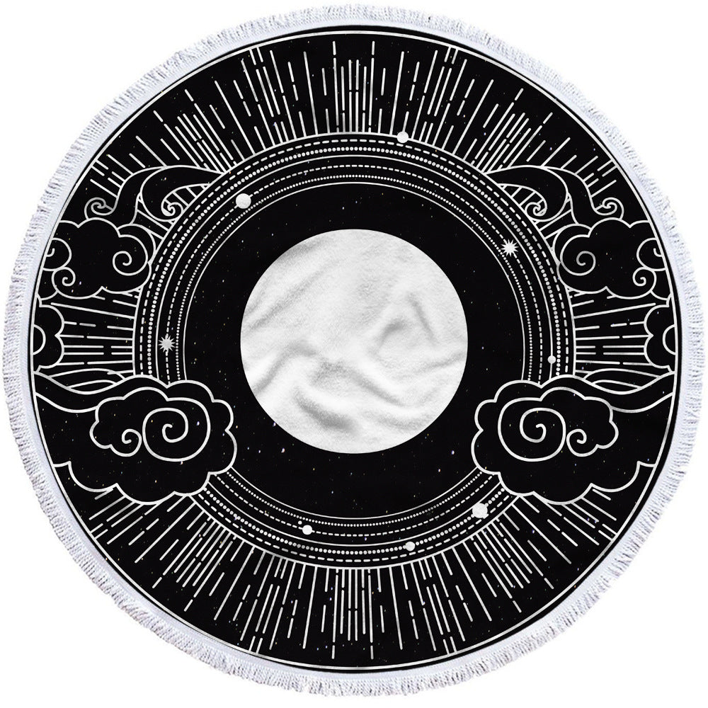 Serviette de bain ronde imprimée de plage