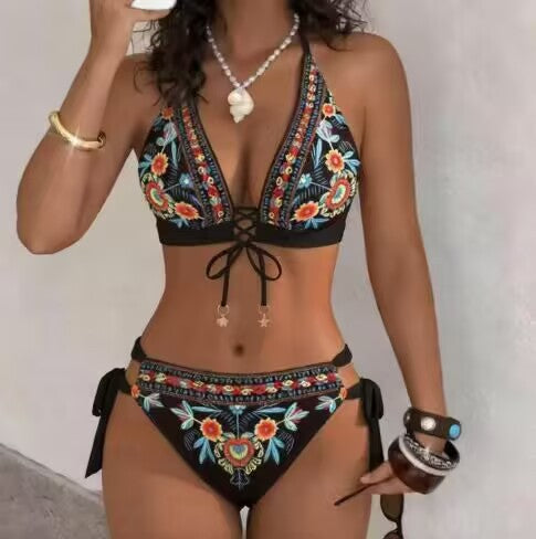 Maillot de bain bikini sexy en trois parties pour femmes