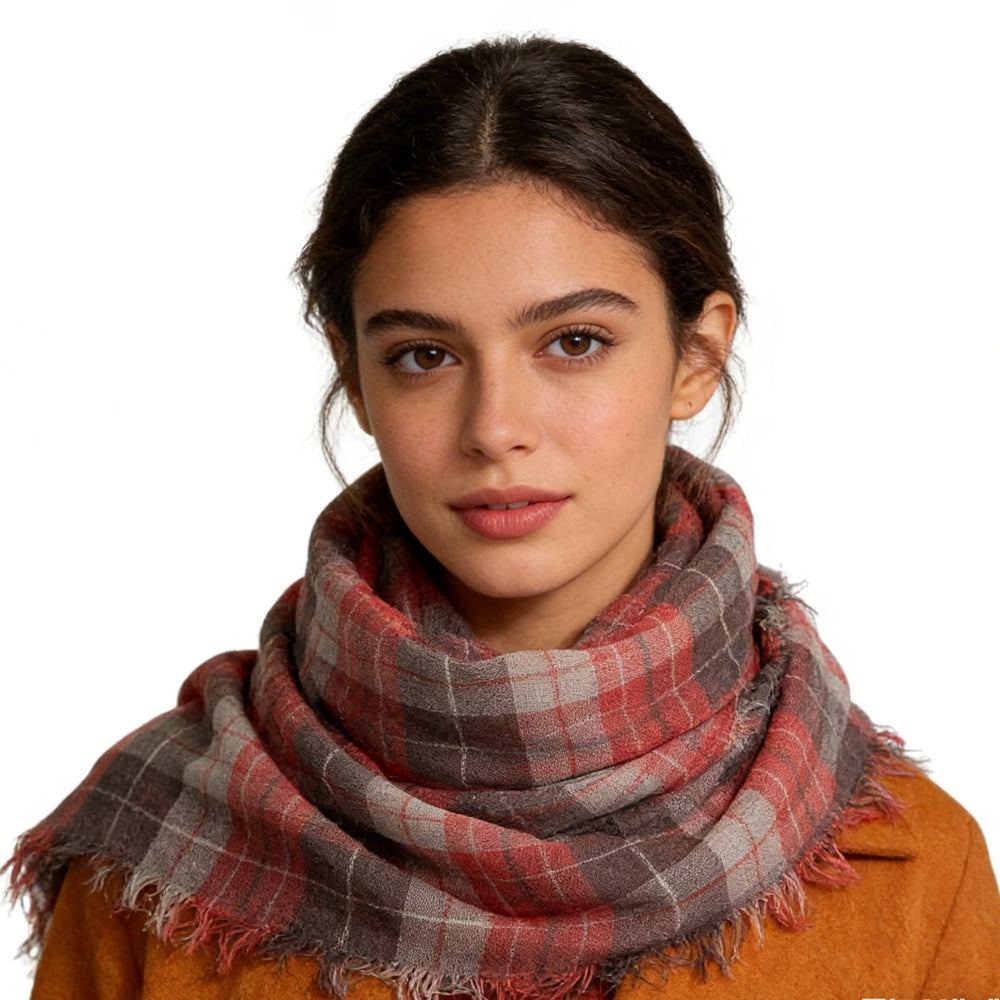 2pcs Fashion Lightweight Orange Red Dye Scarf Thread