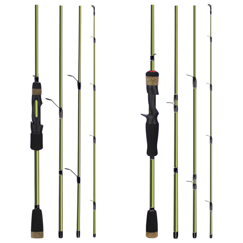 4 section canne de pêche route sous tige courte section carbone prise portable canne de pêche