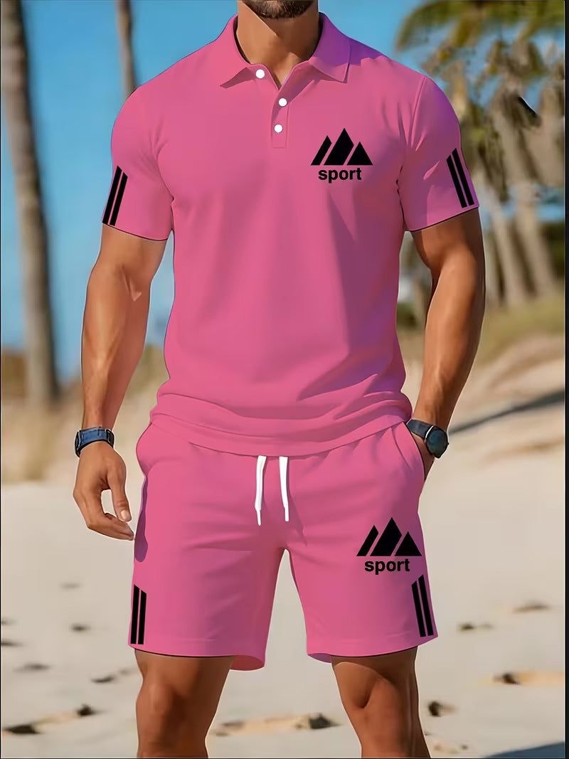Hommes Summer Golf Polo Casual Set