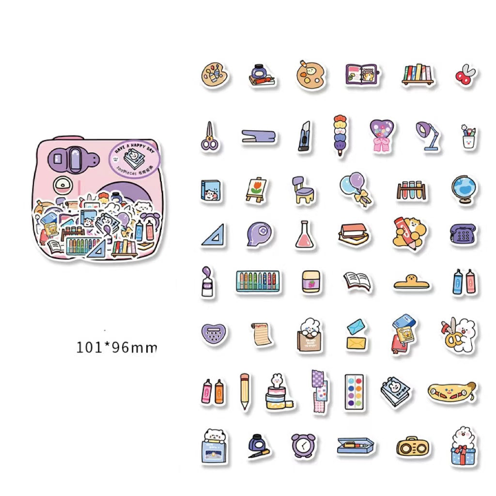 Sticker Pack Little Life Home Series Stickers Tente à main peinte à la main 100 feuilles