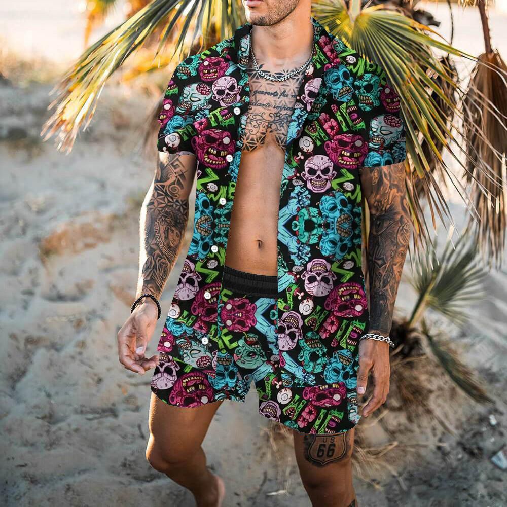 Ensemble de chemise et de shorts pour homme imprimé en 3D