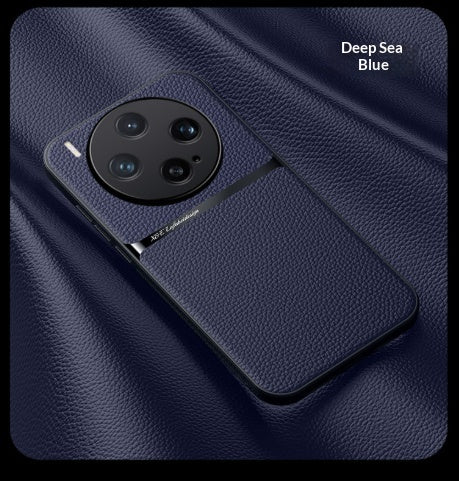 Lumière de luxe cuir-grain magnétique de voiture Lens-Cover Full-Body Drop-Resistant Protecti