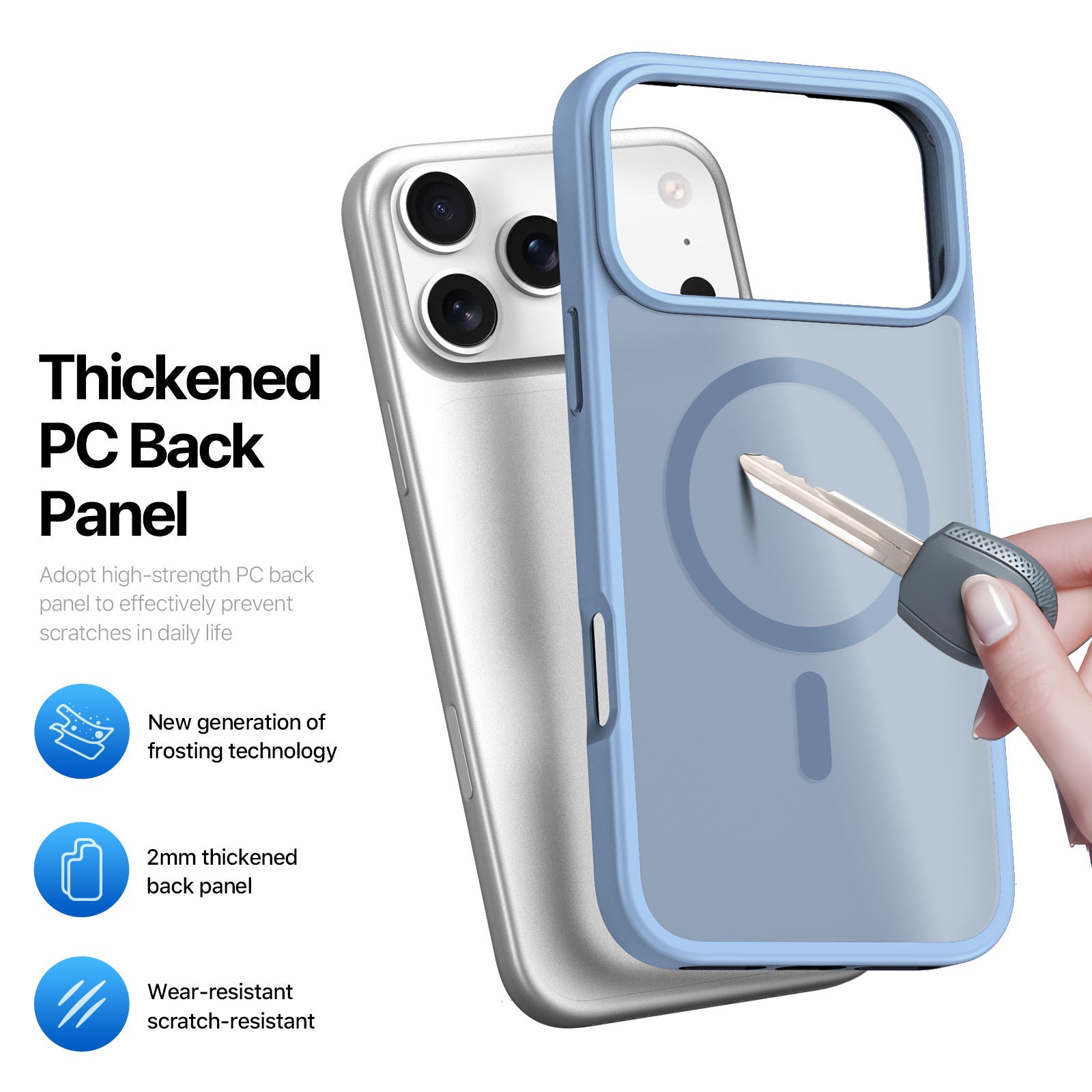 Magnetic Skin-feel Minimalist Matte transparent Couverture arrière