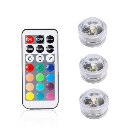Télécommande lumière plongée 3CM diamant torsion couleur rouge vert bleu blanc chaud blanc w