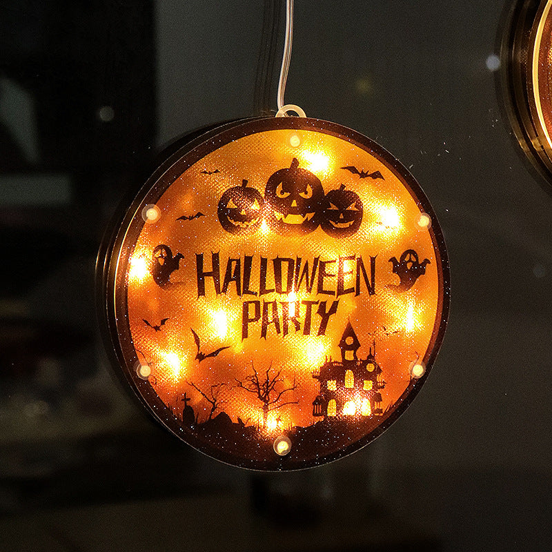 En stock Traitement Halloween Lumineux citrouille décoration légère Fête fenêtre pendentif Atmos