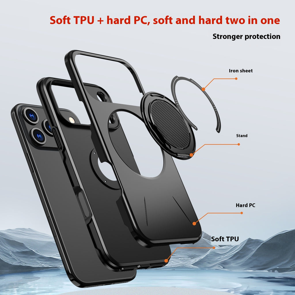 Convient pour 17Pro cas de téléphone rotative Damping Magnetic Bracket Deux-en-un