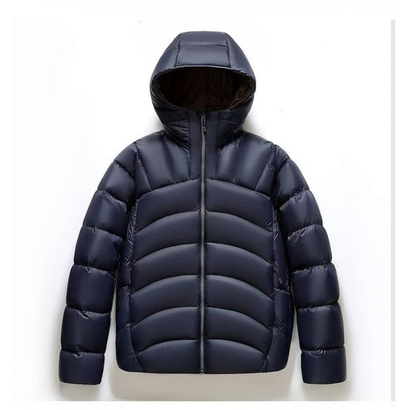 Unisex Veste à capuche en bas Couple Style Ribbed