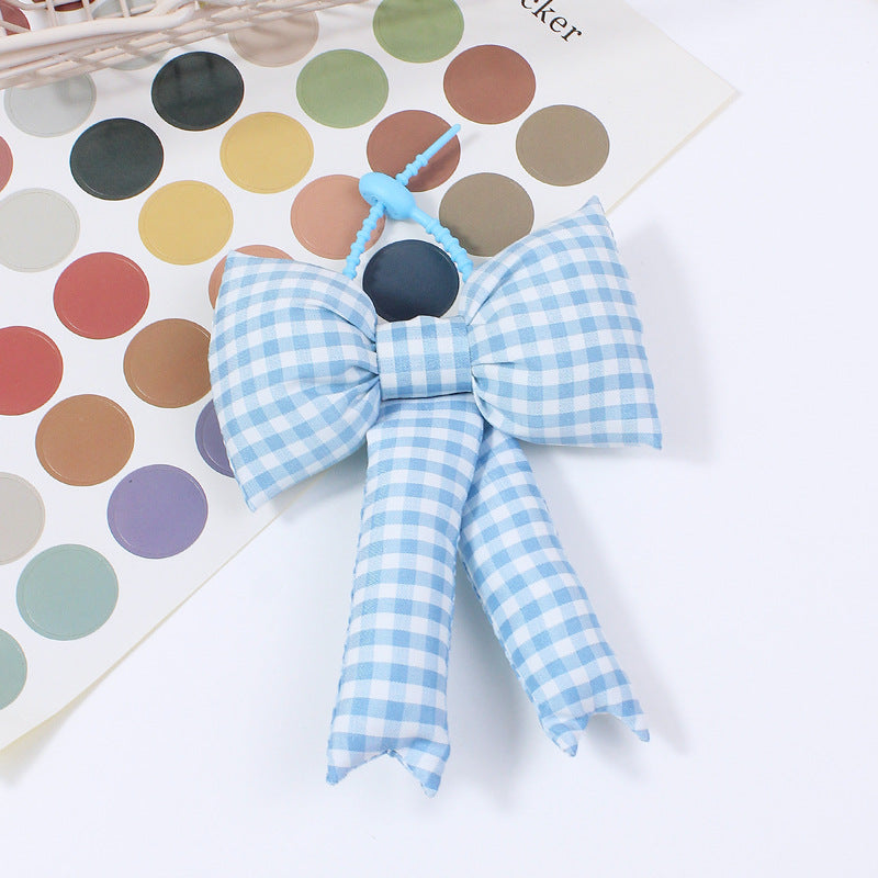 Tissu Plaid Bowknot Sac pendentif Accessoire