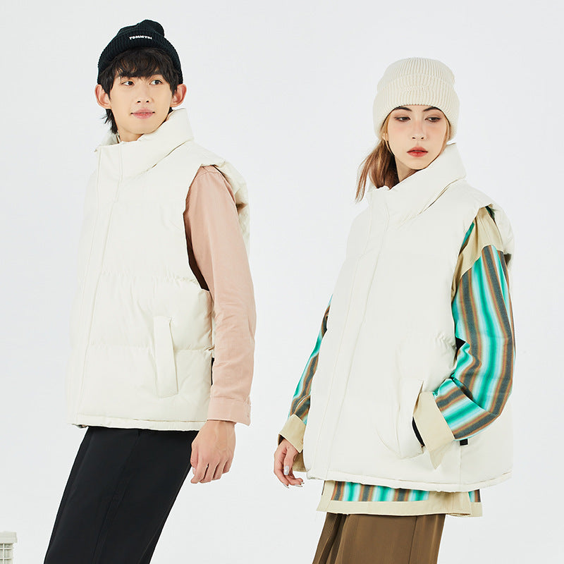 Veste en coton rembourré sans manches de couple tendance