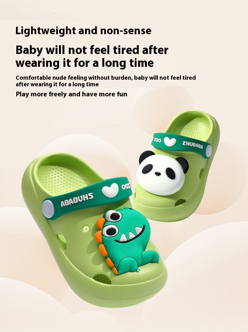 Pantoufles pour enfants Summer Cartoon Baby Soft Bottom Hole Chaussures Garçons et Filles Fermé orteil S