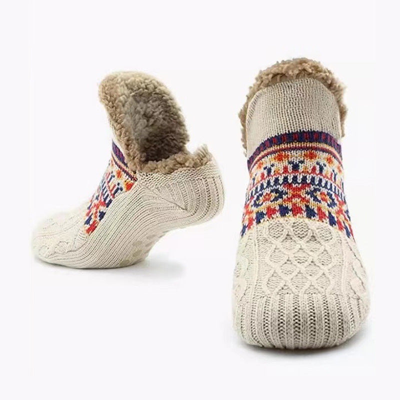 Chaussettes Cozy Fleece Bootie Chaussettes antidérapantes pour femmes et hommes