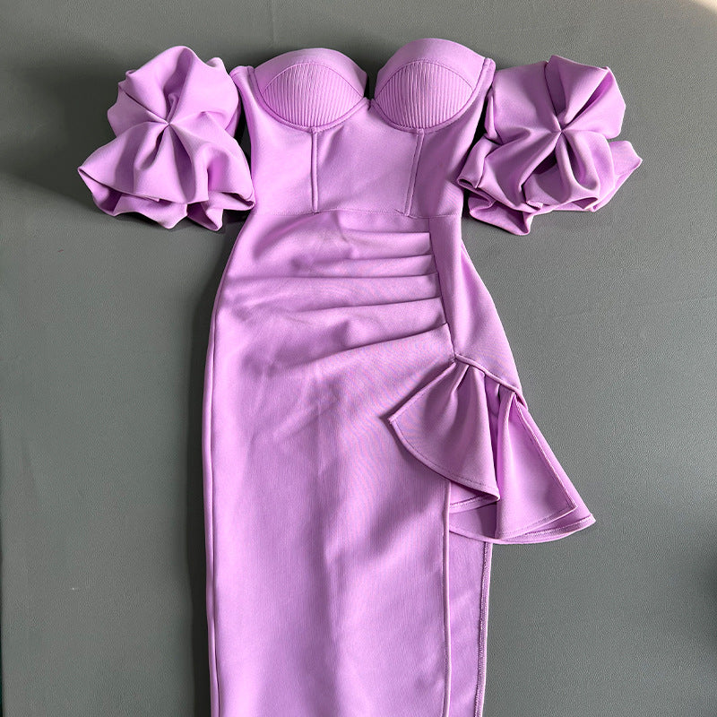 Robe de pansement de lanterne couleur solide pour femmes