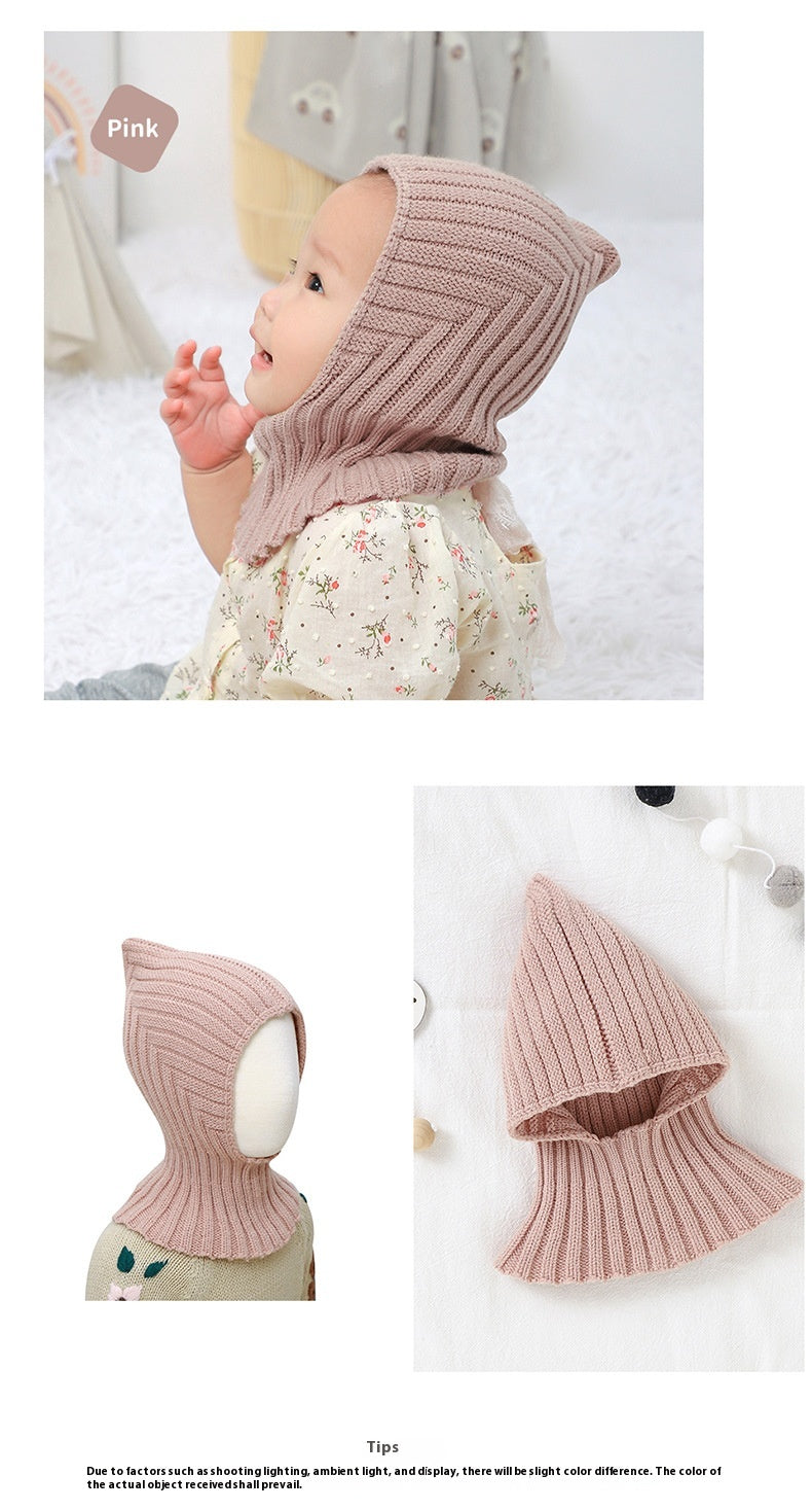 Chapeau bébé et bébé écharpe tout-en-un tenue chaude Casquette