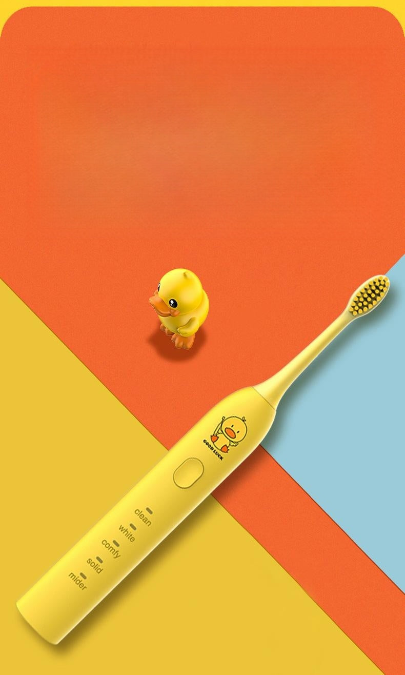 Petite brosse à dents jaune Canard rechargeable Mute brosse à dents électrique Soft Bristle Waterproof