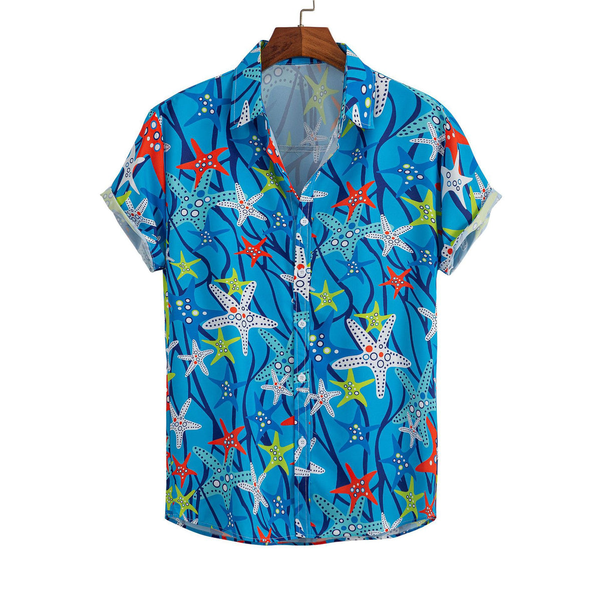 Chemise homme manches courtes Impression numérique 3D Hawaiian Trendy Cardigan Shirt