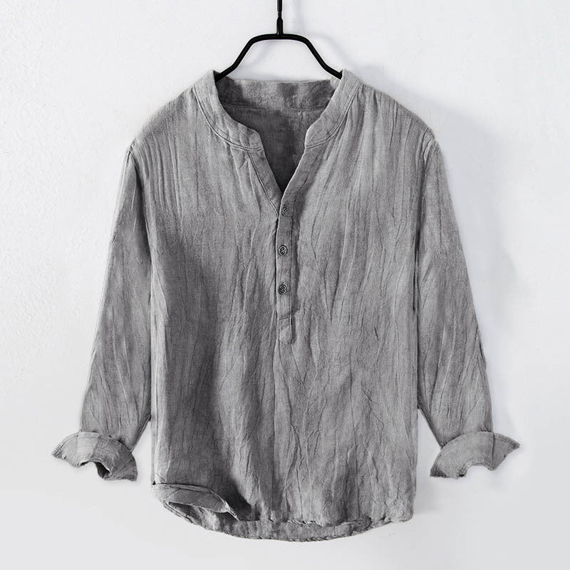 Chemise en coton de couleur solide pour hommes