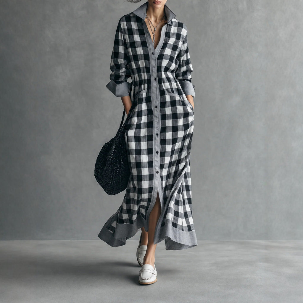 Robe de chemise à manches longues pour femmes