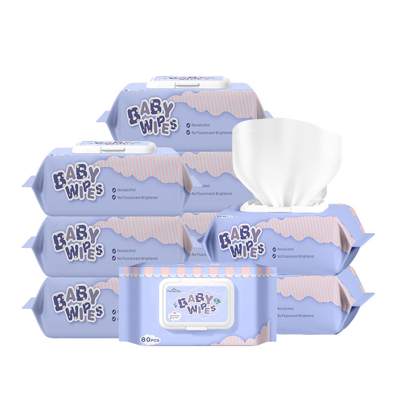 English Baby Wipes Big Bag 80 Essuie-gumettes Tissu humide nouveau-né
