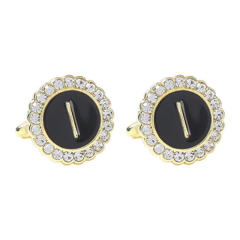 Rond Diamant French Cufflinks 26 lettres pour hommes
