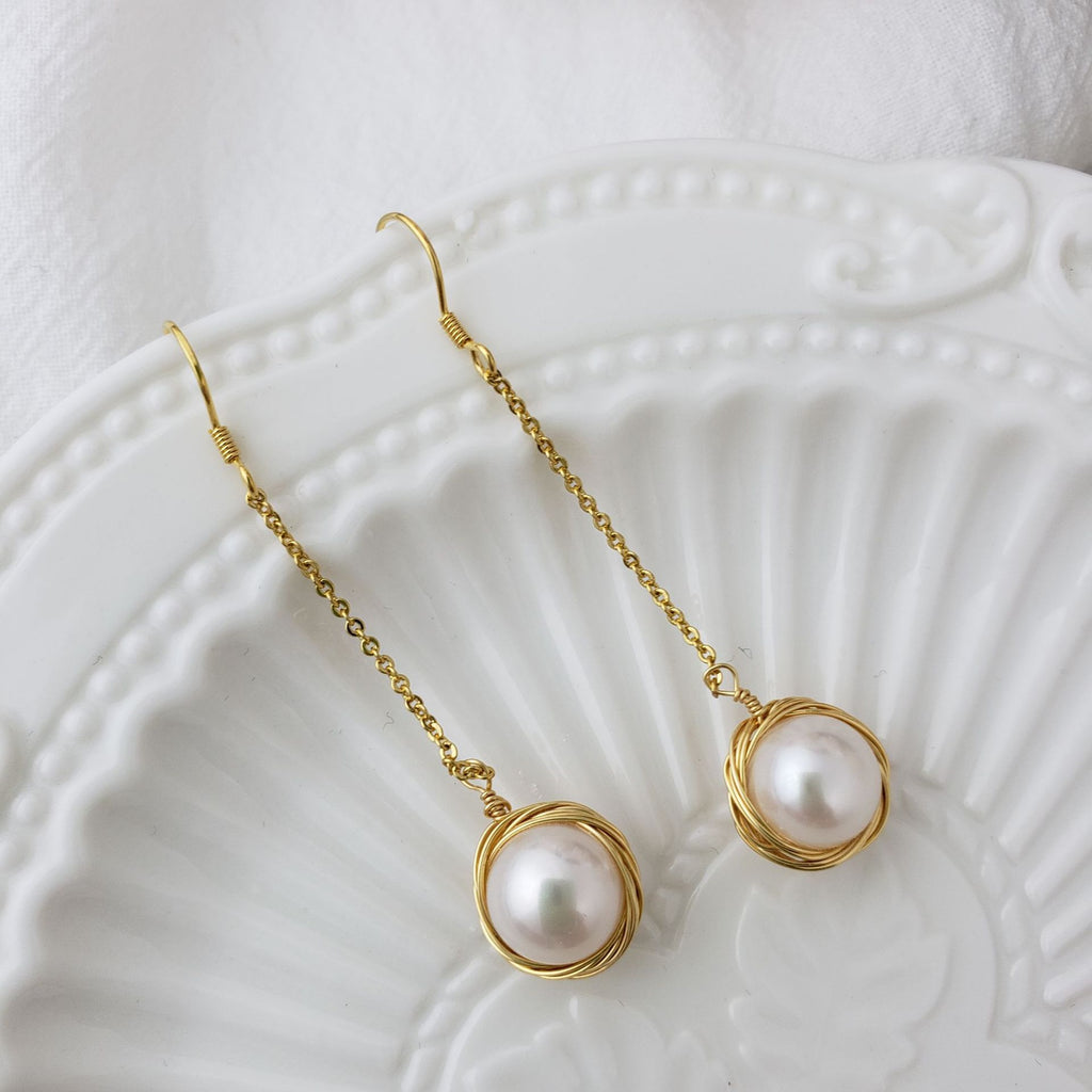 Boucles d'oreilles Perles longues pour femmes
