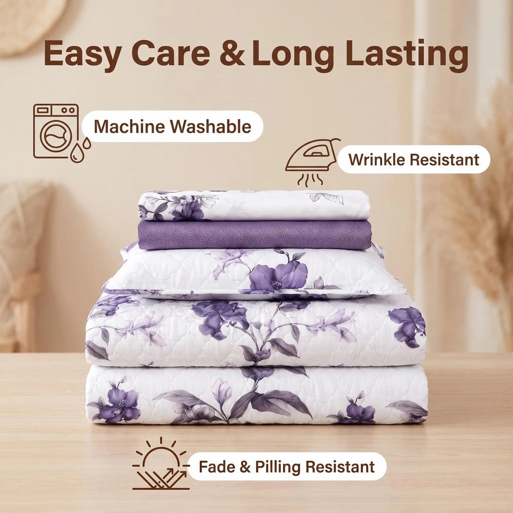 Couche de lit et rideau pour la fleur de 9 piece pour roi de Californie