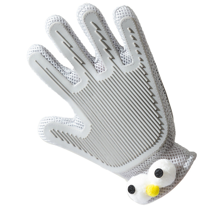 Double-sided glove for cat grooming and cleaning