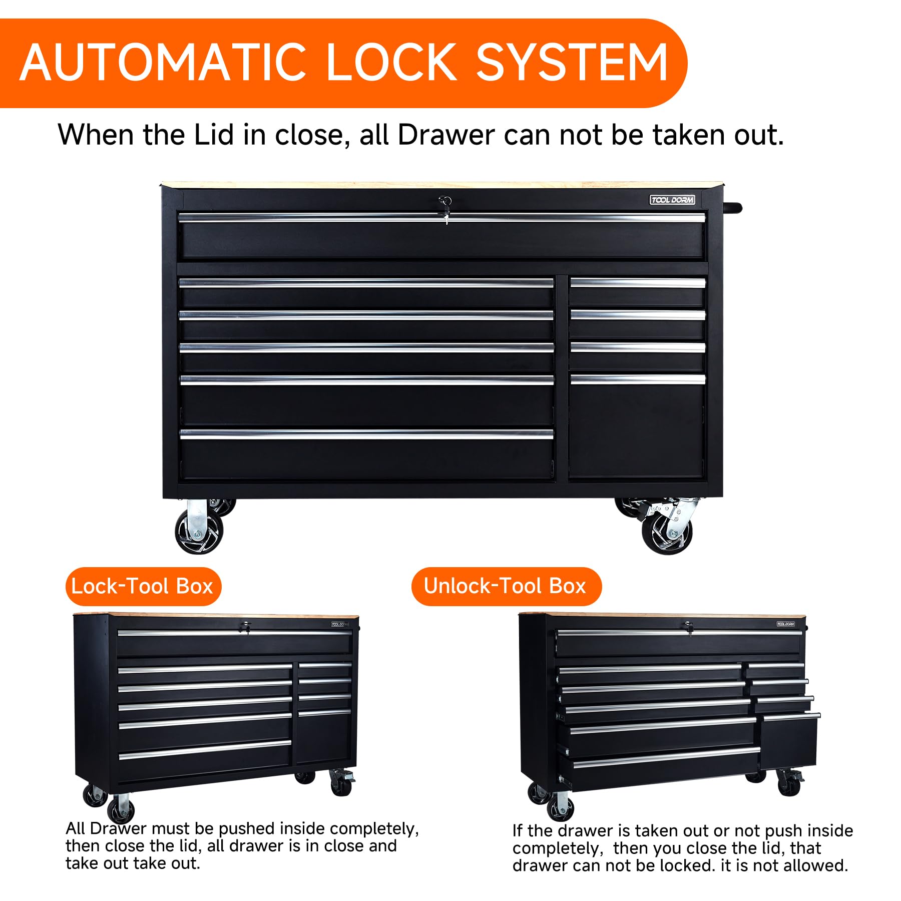 Uniquement pour l'expédition sur Waybill 56-inch 10-drawer Tool Cabinet TT5610