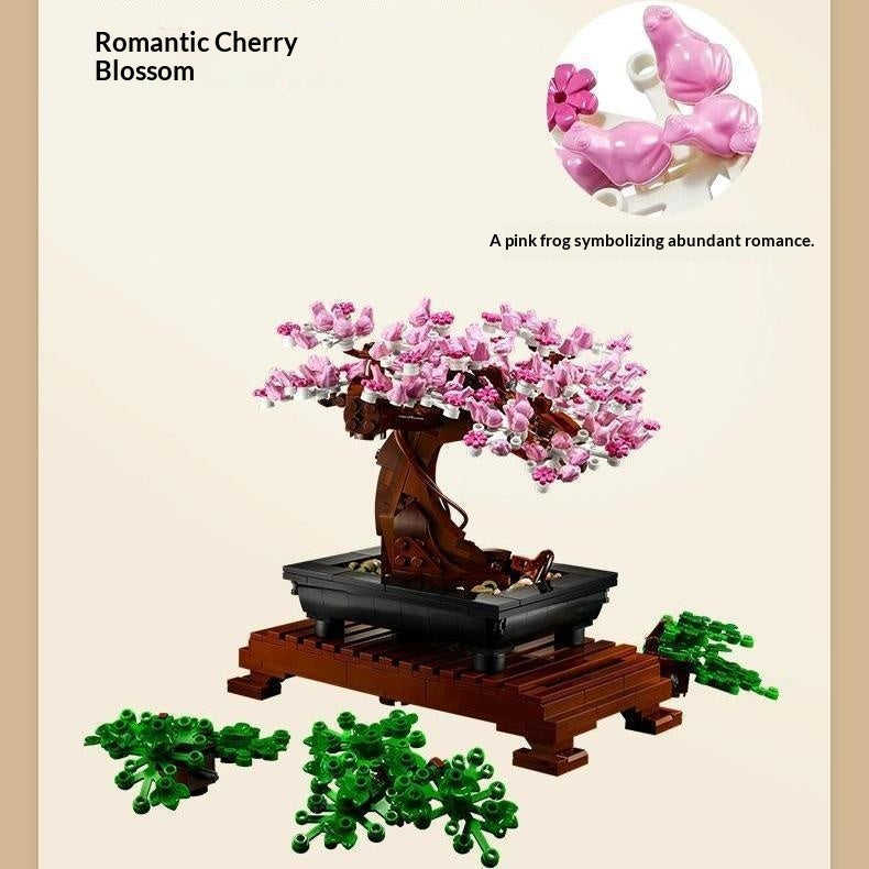 Potté accueillant Pine Creative Bonsai Orchid Assemblage Block Toy
